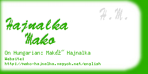 hajnalka mako business card